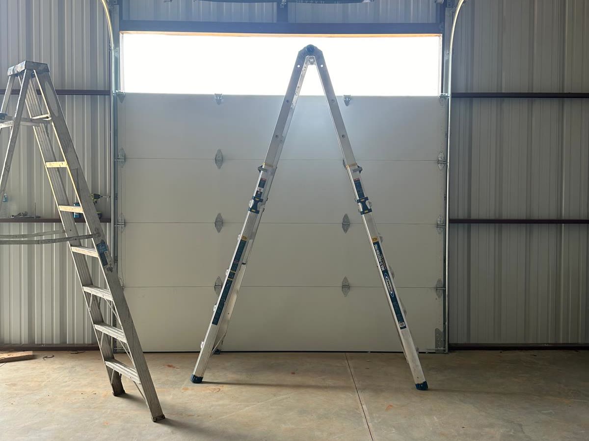 Finished commercial garage door installed in Tulsa